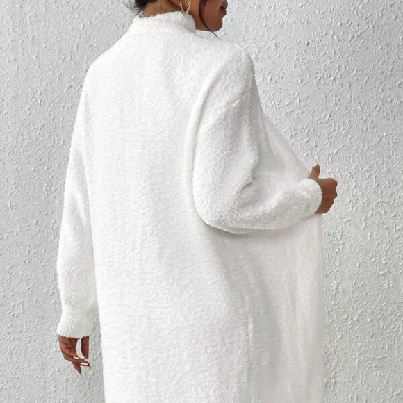 White Cardigan & Turtleneck Sweater Dress - Picture 3 of 6